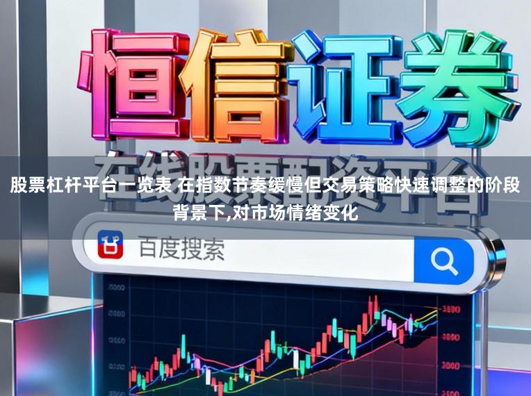 股票杠杆平台一览表 在指数节奏缓慢但交易策略快速调整的阶段背景下，对市场情绪变化